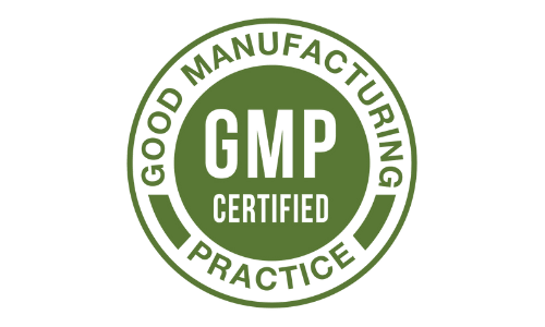 GMP certified badge — good manufacturing practice pharmaceutical grade quality